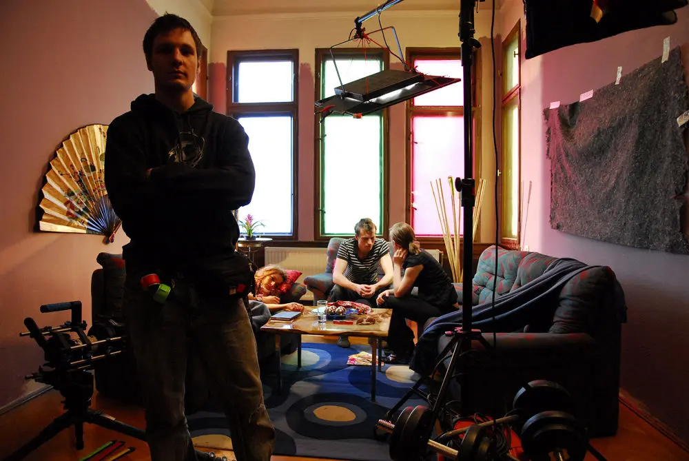 Foto vom Set bei den Dreharbeiten